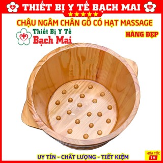 Bồn Ngâm Chân Bằng Gỗ - Chậu Ngâm Chân Bằng Gỗ Có Hạt Massage