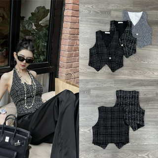 HIPU.VNXK - Áo gile tweed Mangooo 3 màu.