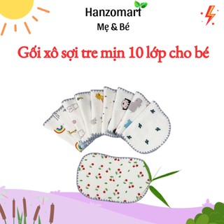Gối xô sợi tre mịn 10 lớp cho bé
