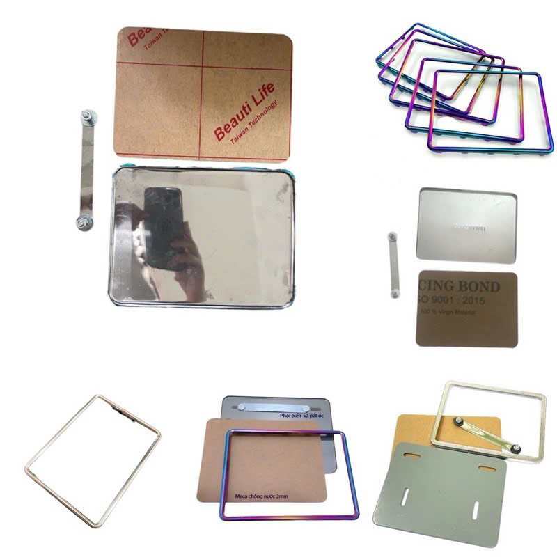 Khung biển số xe máy,xe điện viền trơn, chấm bi,chống nước có ốc đi kèm