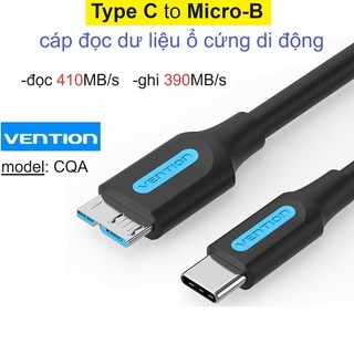 Dây cáp ổ cứng di động type c to micro b 3.0 vention cqab