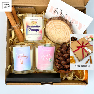 Set quà tặng Nến Thơm Combo 3 nến dịp lễ Tình Yêu Sinh Nhật Tốt Nghiệp Nghiêng Candle