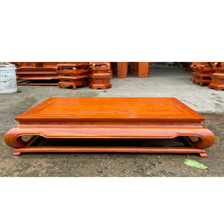Bàn chữ nhật trơn gỗ hương kích thước 60x120 cao 20cm