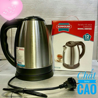 Bình Đun Nước Siêu Tốc INOX 1.8 Lít. Siêu Tốc SUNHOUSE