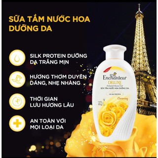Sữa tắm Enchanteur hương nước hoa Paris dưỡng da charming chai 100g với SILK PROTEIN