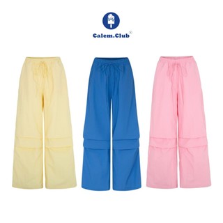 Calem Club - Quần dài lưng chun Dù Nhăn nhún gối ống suông nhiều màu