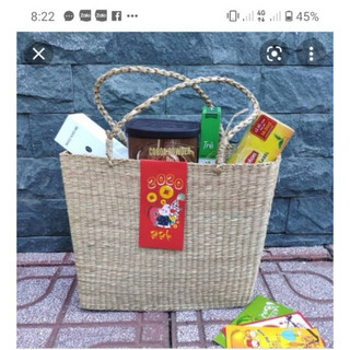 Túi cói, làn cói size đại đan dày