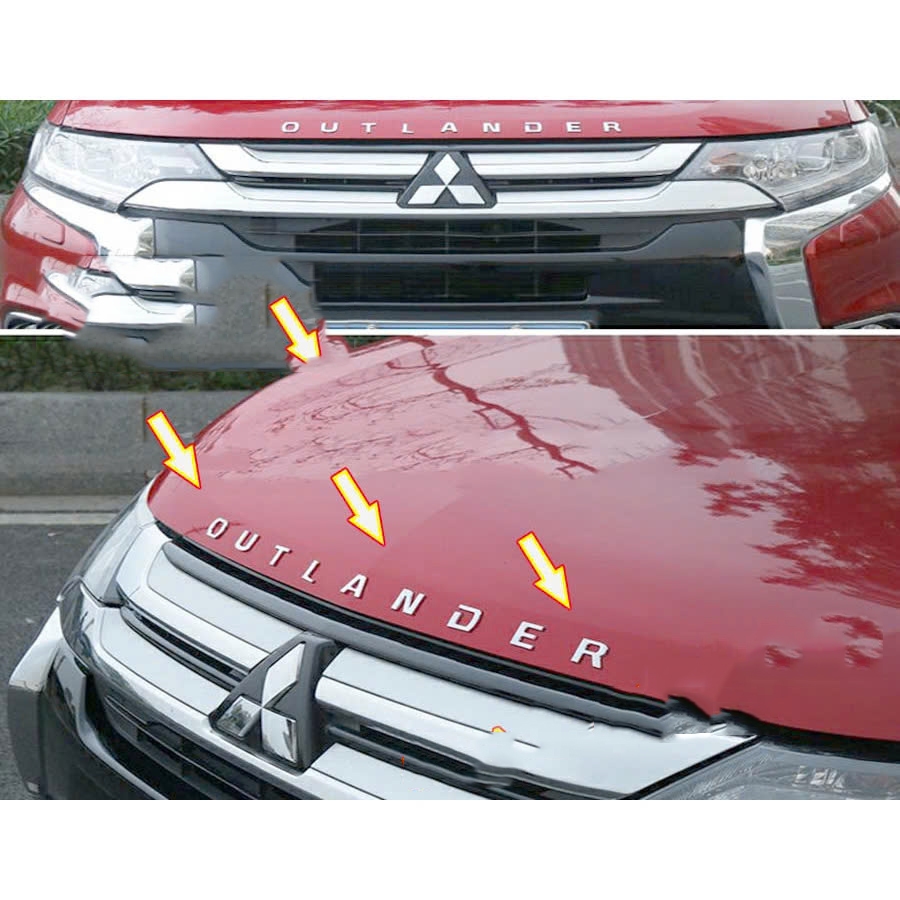 Tem Chữ Outlander Dán Viền Capo Mitsubishi Outlander 2017 2018 2019 2020 2021 2022 2023 2024 2025