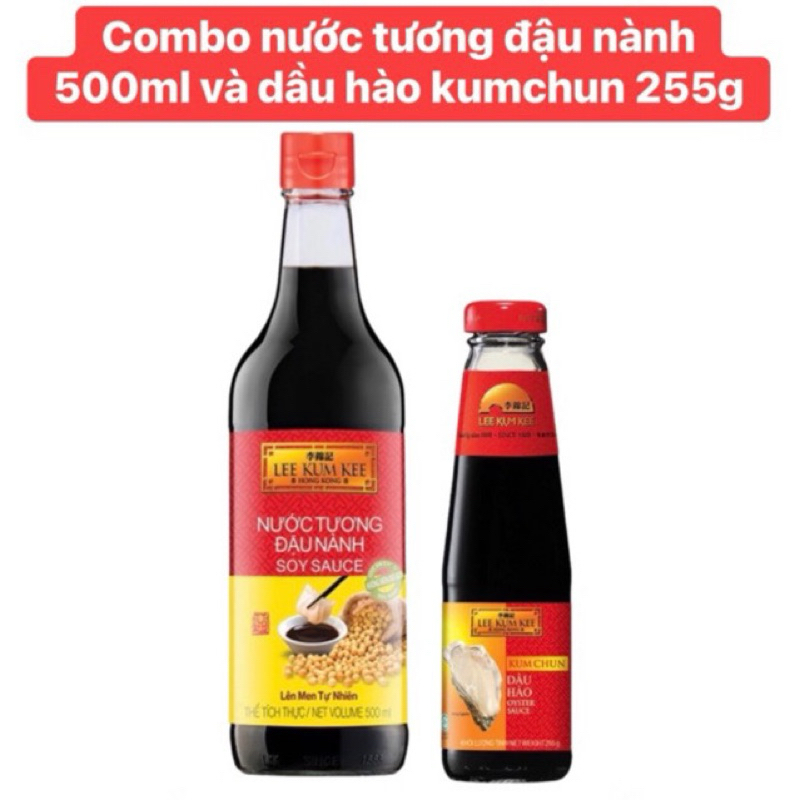 COMBO SIÊU RẺ NƯỚC TƯƠNG ĐẬU NÀNH 500ML và DẦU HÀO KUMCHUN 255G