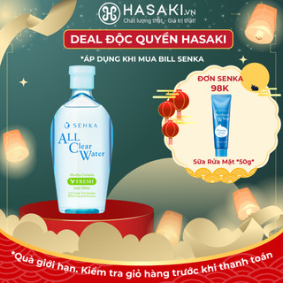 [ĐƠN 98K TẶNG MINISIZE] Nước Tẩy Trang SENKA Tươi Mát Da All Clear Water Fresh Anti Shine 230ml Hasaki