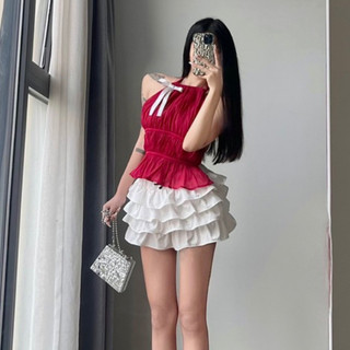 Áo kiểu cổ yếm đính nơ daalaa store dây buộc hở lưng a51061