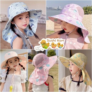 Mũ rộng vành trẻ em có dây