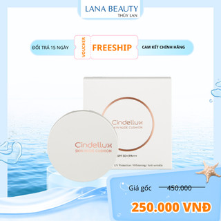  Phấn nước dưỡng trắng da căng bóng tự nhiên CINDELLUX SKIN NUDE CUSHION SPF 50 PA+++ 