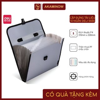 Cặp đựng tài liệu 13 ngăn deli 5555