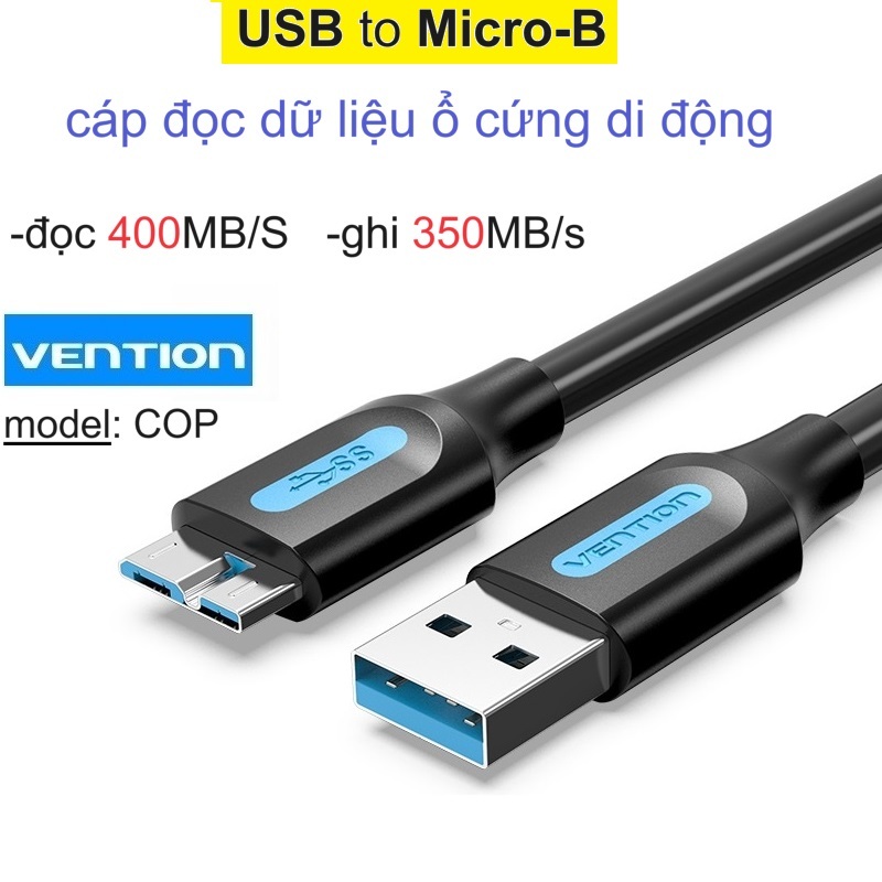 Dây cáp USB-A sang Micro-B USB3.0 5Gbps Vention COPB, dài 1m -Bảo Hành 3 tháng