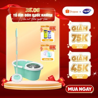 Bộ Lau Nhà MyJae Sợi Microfiber Xoay 360 Độ Thông Minh, Lau Sạch Nhanh Khô 134cm