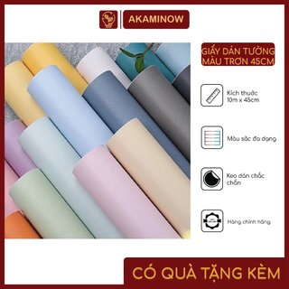 Giấy dán tường MÀU TRƠN nhiều mẫu - khổ rộng 45cm (có sẵn keo)