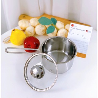 Nồi nấu bột, cháo 3 đáy inox five star 12cm- hàng loại 1 dày dặn, sáng bóng phân phối chính hãng Bonbon Mart