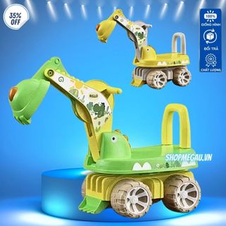 Xe cẩu máy xúc chòi chân âm nhạc 2 trong 1 cho trẻ, mẫu mới năng động và hấp dẫn!