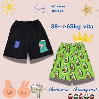 Quần Lửng Hoạt Hình Unisex Nhiều Mẫu -Lapi VN ,Nam Nữ Đều Mặc Được Short Thun Thể Thao Không Pha, Freesize
