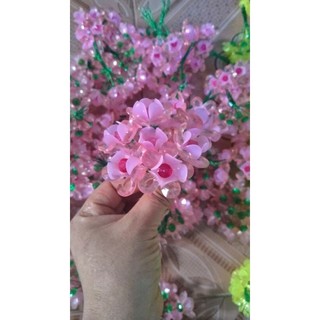 Bông hoa mai,hoa đào pha lê làm sẵn (ib chọn màu)