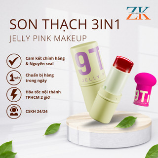 Son thạch má hồng Jelly Pink Makeup 9tiin Zuka Beauty dưỡng ẩm môi tặng kèm CỌ TÁN MÁ HỒNG