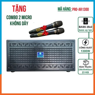 Loa xách tay kanayo pro-ar1300 loa kéo bluetooth bass 25 tặng kèm cặp micro hát karaoke cao cấp jn11