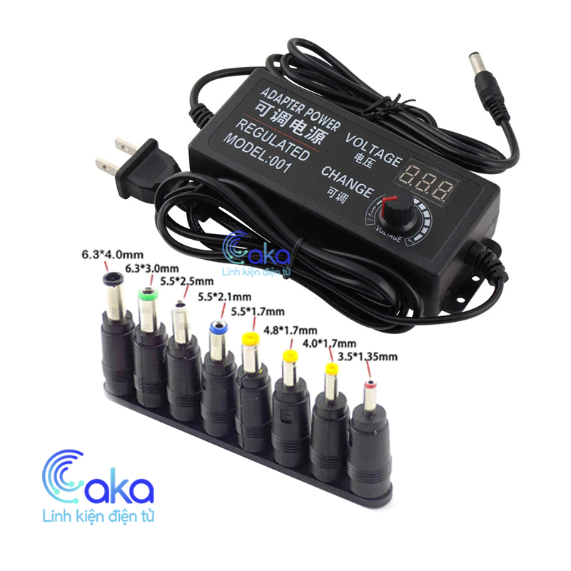 Bộ chuyển đổi nguồn AC DC 220v sang 3V 5V 9V 12V 24V màn hình hiển thị led Có giắc cắm đầu nối DC