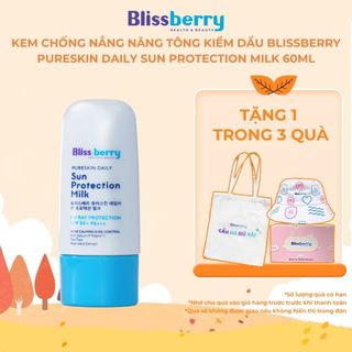 Kem chống nắng nâng tông kiềm dầu Blissberry Pureskin Daily Sun Protection Milk 60ml
