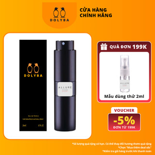Nước Hoa Nam DOLYBA ALLURE HOMME SPORT Tinh dầu gốc Pháp hương thơm chuẩn mini dạng xịt 20ml