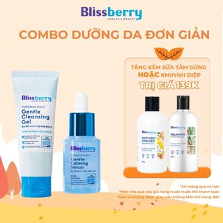 Combo Sữa rửa mặt Blissberry Daily Gentle Cleansing Gel 100ml và Serum Blissberry Daily Gentle Calming 15ml