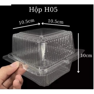 Hộp nhựa vuông nắp gập H05 ( set 10 cái )
