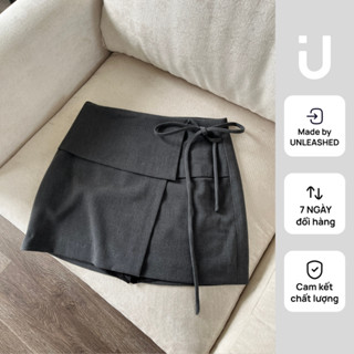 Chân váy tà chéo nhấn nơ thắt lệch hông có lót quần Unleashedvn TIE THE KNOT skirt