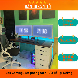 Bàn Gaming IKEA 1 Tủ Nhiều SIze, Đa Dạng Màu Sắc (Ship lắp đặt Hỏa tốc KV Hà Nội)