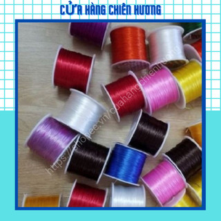 cuộn lớn 60m Cước thun lụa nhiều màu xỏ vòng hạt