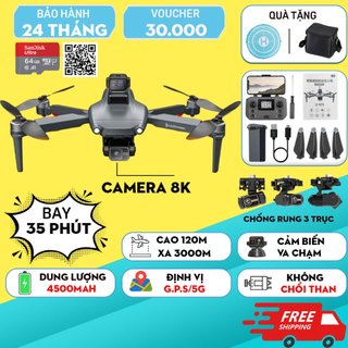 Flycam L600 pro max chống rung 3 trục, máy bay flycam điều khiển từ xa, drone GPS cao cấp, plycam