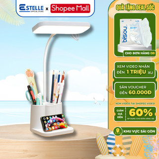 Đèn Học Chống Cận ESTELLE Để Bàn Sạc Pin Tích Điện Cảm Ứng 3 Chế Độ Sáng Bảo Vệ Mắt, Đọc Sách Decor, Bảo Hành 12 Tháng