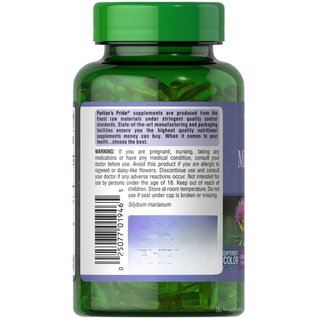 (Bill Hãng) Viên Uống Thải Độc Gan, Bổ Gan Milk Thistle Extract Puritain'sPride