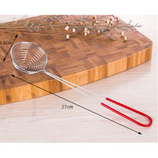Vợt múc topping inox chuôi đỏ