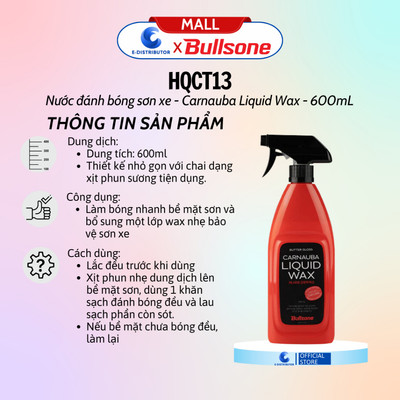 [HỎA TỐC] Nước Đánh Bóng Sơn Bullsone HQCT13 (dung tích 600ml) - Hàng chính hãng