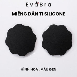 1 Cặp dán nhũ hoa chất vải, dán ti hình hoa dày có keo, có thể tái sử dụng nhiều lần màu trắng đen EVA BRA 0122