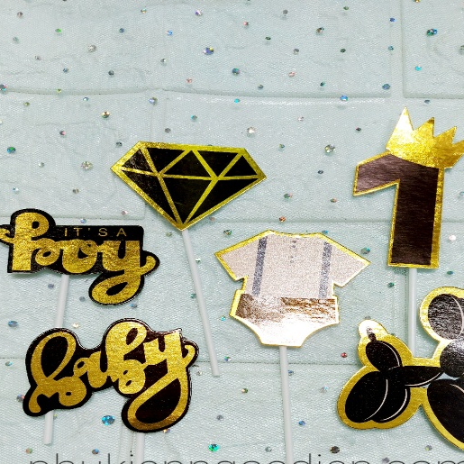 Set giấy số 1 trang trí bánh kem
