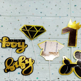 Set giấy số 1 trang trí bánh kem