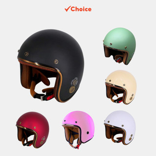 Mũ bảo hiểm 3/4 đầu Lót Màu cao cấp Choice Việt Nam MG01,Nút Đồng Chống Rĩ,Nón 3/4
