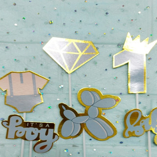 Set giấy số 1 trang trí bánh kem