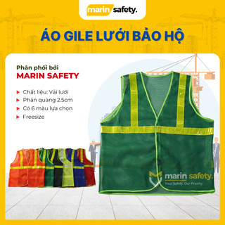 Áo gile lưới phản quang 2.5cm nhiều màu - Marin Safety