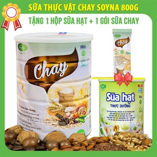 Sữa Thực Vật Chay Soyna 800g chính hãng tặng kèm 1 hộp Sữa Hạt và 1 gói Sữa Chay