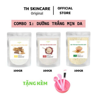 Combo bột đậu đỏ + cám gạo + yến mạch túi 100g