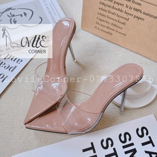 GUỐC CAO GÓT NHỌN LOVIIECORNER -DÉP GUỐC NỮ MŨI NHỌN QUAI TRONG D221037