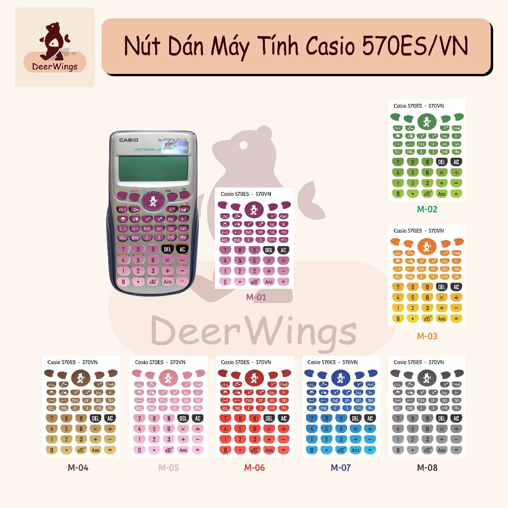 MIẾNG DÁN PHÍM, NÚT MÁY TÍNH CASIO 570